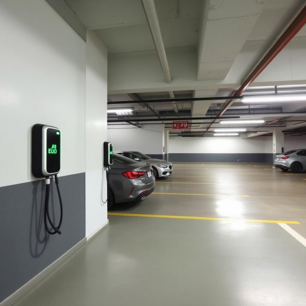 Place avec borne de recharge